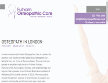 Tablet Screenshot of fulhamosteopathiccare.co.uk